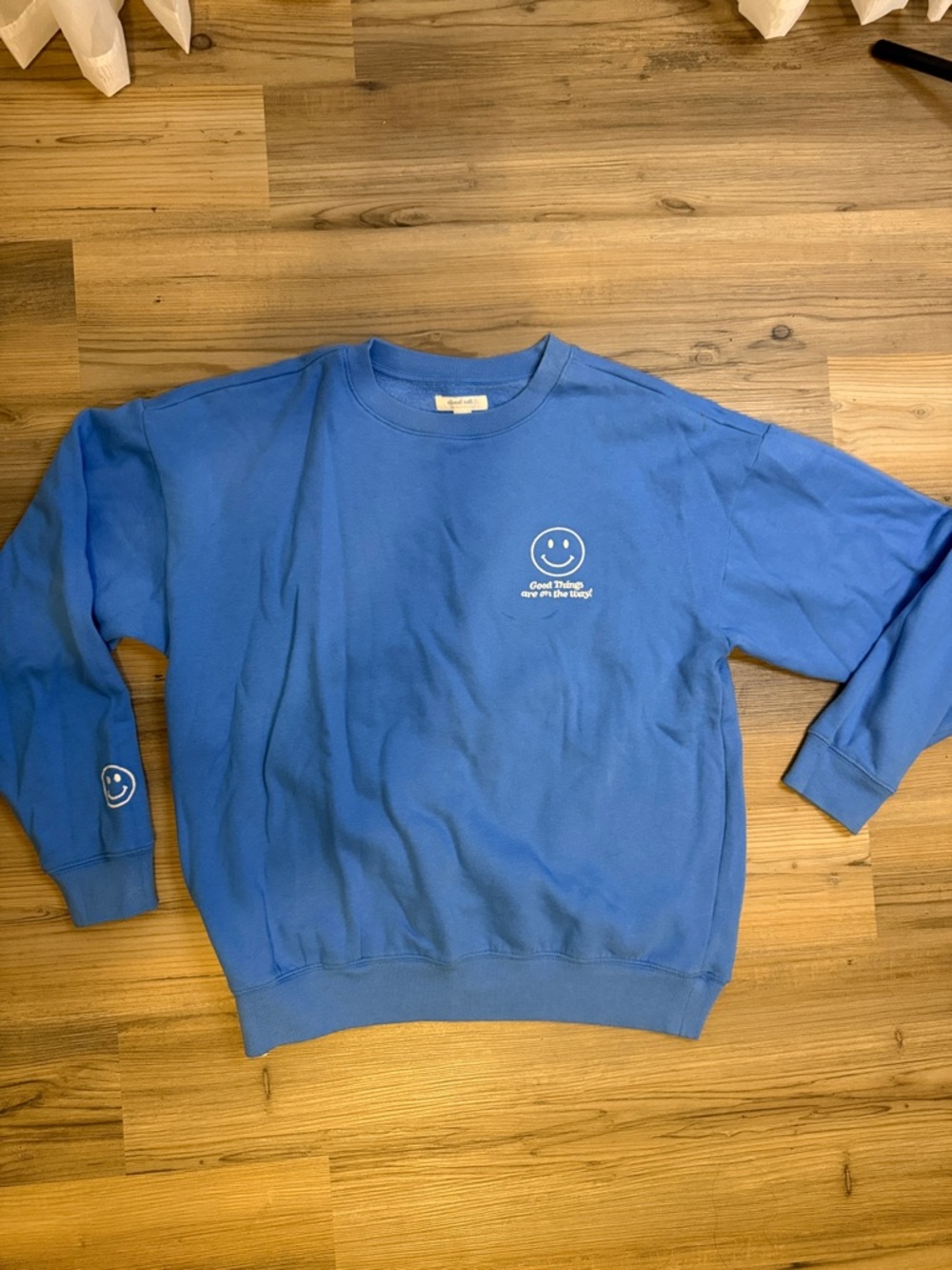 Aeropostale Blue Crewneck Sweatshirt with Smiley Logo